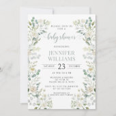 Greenery Eucalyptus Floral Baby shower Kaart (Voorkant)