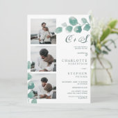 Greenery eucalyptus florale initialen foto's bruil kaart (Staand voorkant)