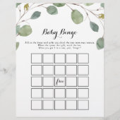 Greenery Eucalyptus Foliage Baby Bingo Shower Game (Voorkant)