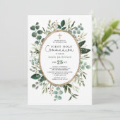 Greenery Eucalyptus Foliage Bouquet Heilige Commun Kaart (Staand voorkant)