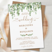 Greenery Eucalyptus Foliage Elegant Gold Wedding