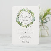 Greenery Eucalyptus Foliage Krans Vrijgezellenfees Kaart (Staand voorkant)