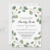 Greenery Eucalyptus Foliage Nuestra Boda Wedding Kaart (Voorkant)