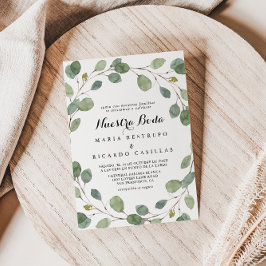 Greenery Eucalyptus Foliage Nuestra Boda Wedding Kaart