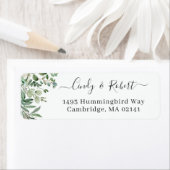 Greenery Eucalyptus Foliage Script Return Address Etiket (Insitu)