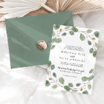 Greenery Eucalyptus Foliage Traditional Wedding Kaart<br><div class="desc">Deze groene eucalyptus-foliage traditionele huwelijksuitnodiging is perfect voor een rustige bruiloft. Het ontwerp omvat met de hand getrokken botanische groene eucalyptustakken en bladeren die een elegant lijst omhullen.</div>