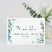 Greenery Eucalyptus Frameborder Bedankkaart (Staand voorkant)