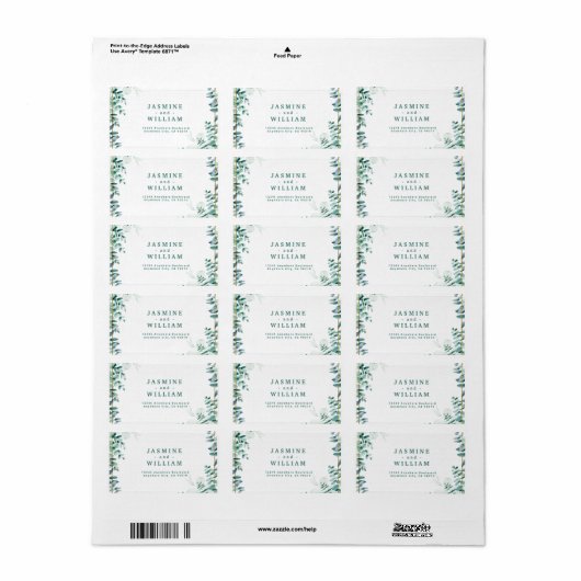 Greenery Eucalyptus Frameborder Etiket (Full Sheet)