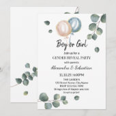 Greenery Eucalyptus Gender onthullen Kaart (Voorkant / Achterkant)