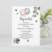 Greenery Eucalyptus Gender Reopenbaart Uitnodiging (Staand voorkant)