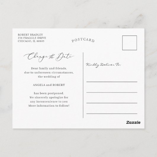 Greenery Eucalyptus Geometric Change the Date Briefkaart (Achterkant)