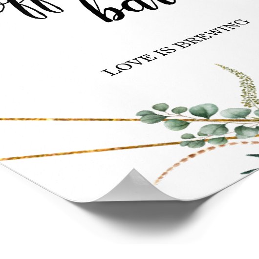 Greenery Eucalyptus Geometric Coffee Bar Sign Poster (Hoek)