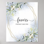 Greenery Eucalyptus Geometric Favors Sign Poster (Voorkant)