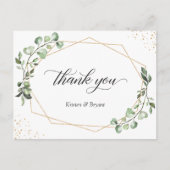 Greenery Eucalyptus Geometric Gold Lijst Hartelijk Briefkaart (Voorkant)