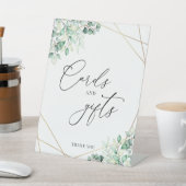 Greenery Eucalyptus Geometric Kaarten and Gifts Reclamebord Met Voetstuk (Insitu)