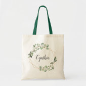 Greenery Eucalyptus Geometric Lijst Bridesmaid Tote Bag (Voorkant)