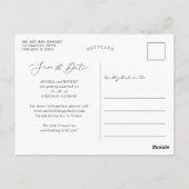 Greenery Eucalyptus Geometric Lijst Save the Date Briefkaart (Achterkant)