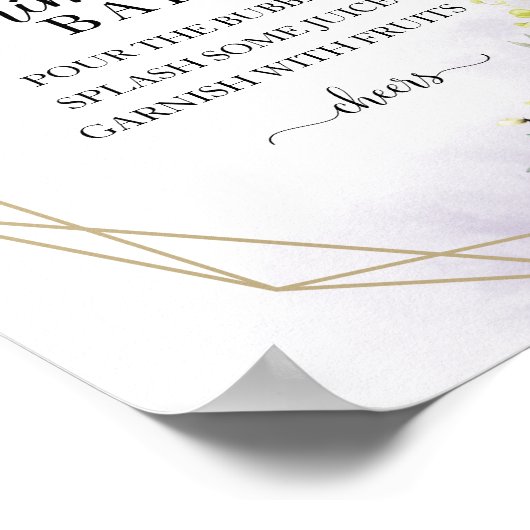 Greenery Eucalyptus Geometric Mimosa Bar Sign Poster (Hoek)