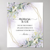Greenery Eucalyptus Geometric Mimosa Bar Sign Poster (Voorkant)