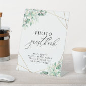 Greenery Eucalyptus Geometric Photo Guestbook Reclamebord Met Voetstuk (Insitu)