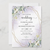 Greenery Eucalyptus Geometric Wedding Invitation Kaart (Voorkant)