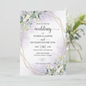 Greenery Eucalyptus Geometric Wedding Invitation Kaart (Staand voorkant)