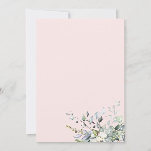 Greenery Eucalyptus Geometric Wedding Invitation Kaart (Achterkant)