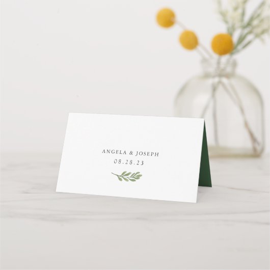 Greenery Eucalyptus Geometric Wedding Table Plaatskaartje (Achterkant)