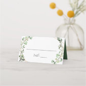 Greenery Eucalyptus Geometric Wedding Table Plaatskaartje (Voorkant)