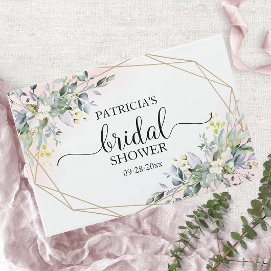 Greenery Eucalyptus Geometrisch Vrijgezellenfeest  Gastenboek