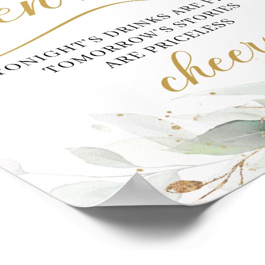 Greenery eucalyptus Gold bladeren open staafteken Poster (Hoek)