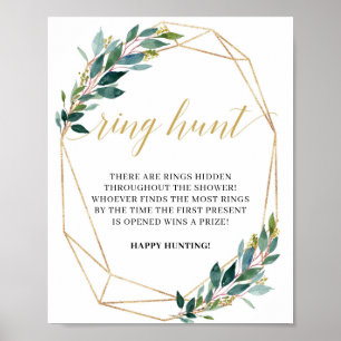 Greenery eucalyptus gold boho ringjacht poster