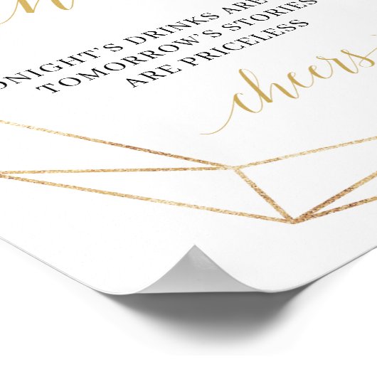 Greenery eucalyptus Gold bruiloft open staafbord Poster (Hoek)