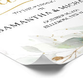 Greenery eucalyptus Gold bruiloft welkomstbord Poster (Hoek)