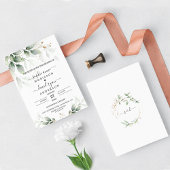 Greenery Eucalyptus Gold Calligraphy Wedding Kaart