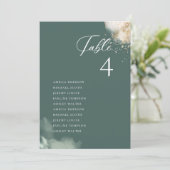 Greenery Eucalyptus Gold Foil Table Seating Kaart (Staand voorkant)