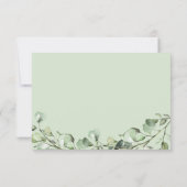 Greenery Eucalyptus Gold Geometric Lijst Wedding RSVP Kaartje (Achterkant)