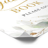 Greenery eucalyptus Gold laat gastenboek Poster (Hoek)