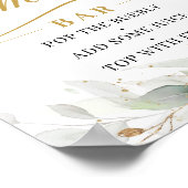 Greenery eucalyptus gold leaves mimosa bar sign poster (Hoek)