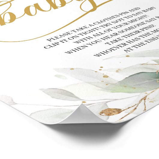 Greenery eucalyptus gold niet voor baby-gebarentaa poster (Hoek)