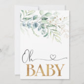 Greenery Eucalyptus Gold Oh Baby Kaart (Achterkant)