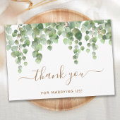 Greenery Eucalyptus Gold Script Wedding Officier Bedankkaart