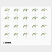 Greenery Eucalyptus Gold Waterverf Wedding Ronde Sticker (Vel)