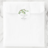 Greenery Eucalyptus Gold Waterverf Wedding Ronde Sticker (Tas)