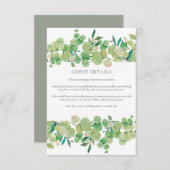 Greenery Eucalyptus Guest - Gegevens Informatiekaartje (Voorkant / Achterkant)