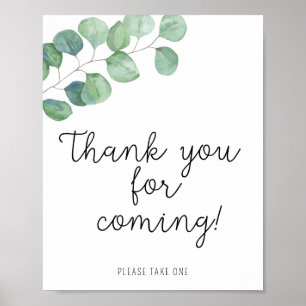 Greenery Eucalyptus - Hartelijk dank voor uw komst Poster