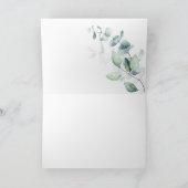 Greenery Eucalyptus Heart Calligraphy Baby shower Bedankkaart (Binnen)