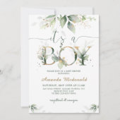 Greenery Eucalyptus Het is een Baby shower van een Kaart (Voorkant)