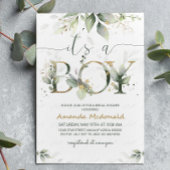 Greenery Eucalyptus Het is een Baby shower van een Kaart