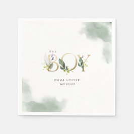 Greenery Eucalyptus Het is een Baby shower van een Servet